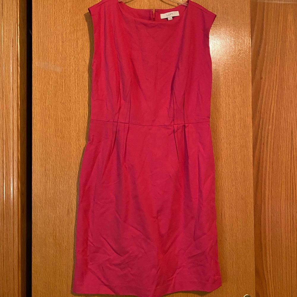 Hot pink Loft sheath dress